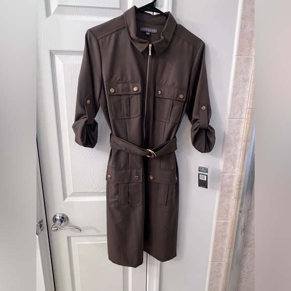 Sharagano Olive dress - Picture 1 of 4